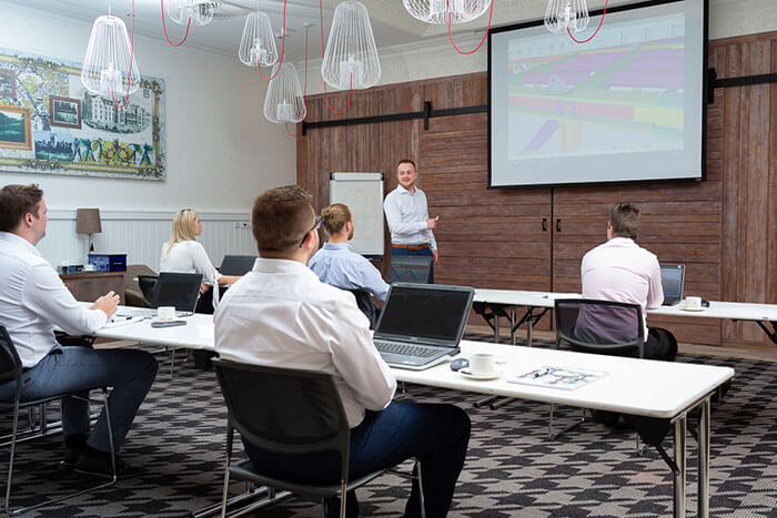 ciaran craik of the structural drawing office running a meeting